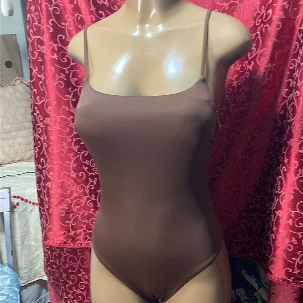 Elegant Sexy Low Back Brown Swimsuit